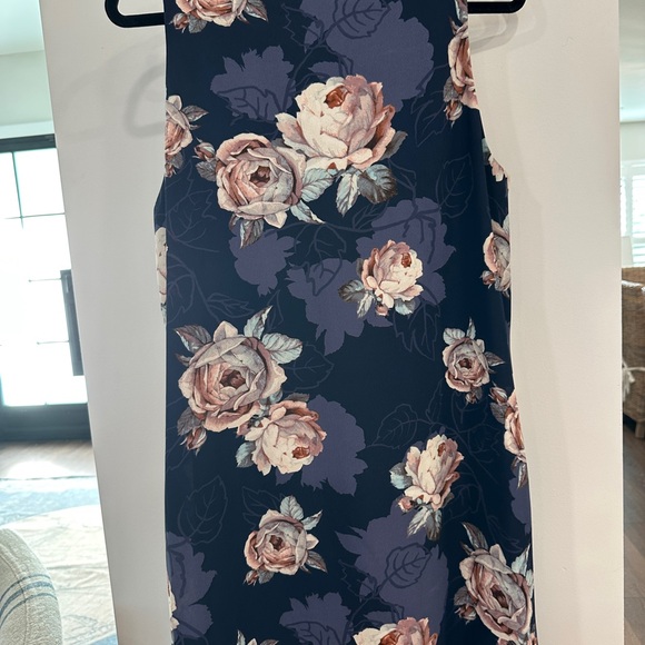 Peach Love California Navy Floral Mini Dress SZ L - Picture 4 of 5